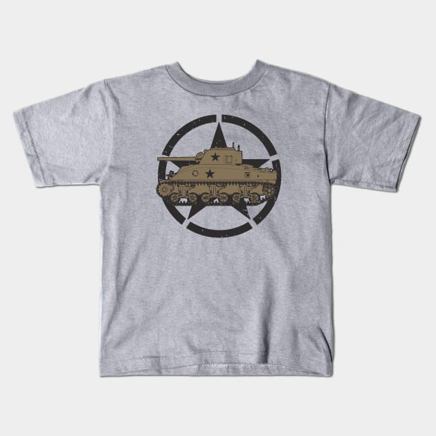 M4 Sherman | World War 2 Vehicle Kids T-Shirt by Distant War